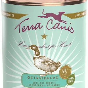 Sparpaket 24 x 800 g Terra Canis Getreidefrei Ente mit Kürbis, Erdbeeren & Holunder Hunde Nassfutter Mega-Angebot